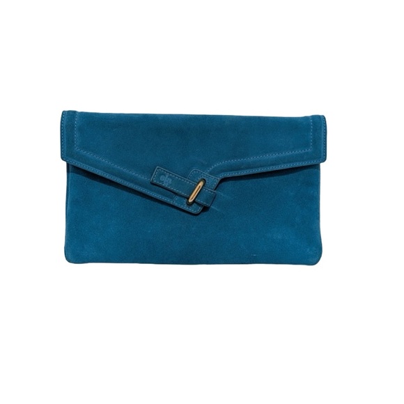 Ela Blue Clutch Bag Suede - Picture 2 of 8